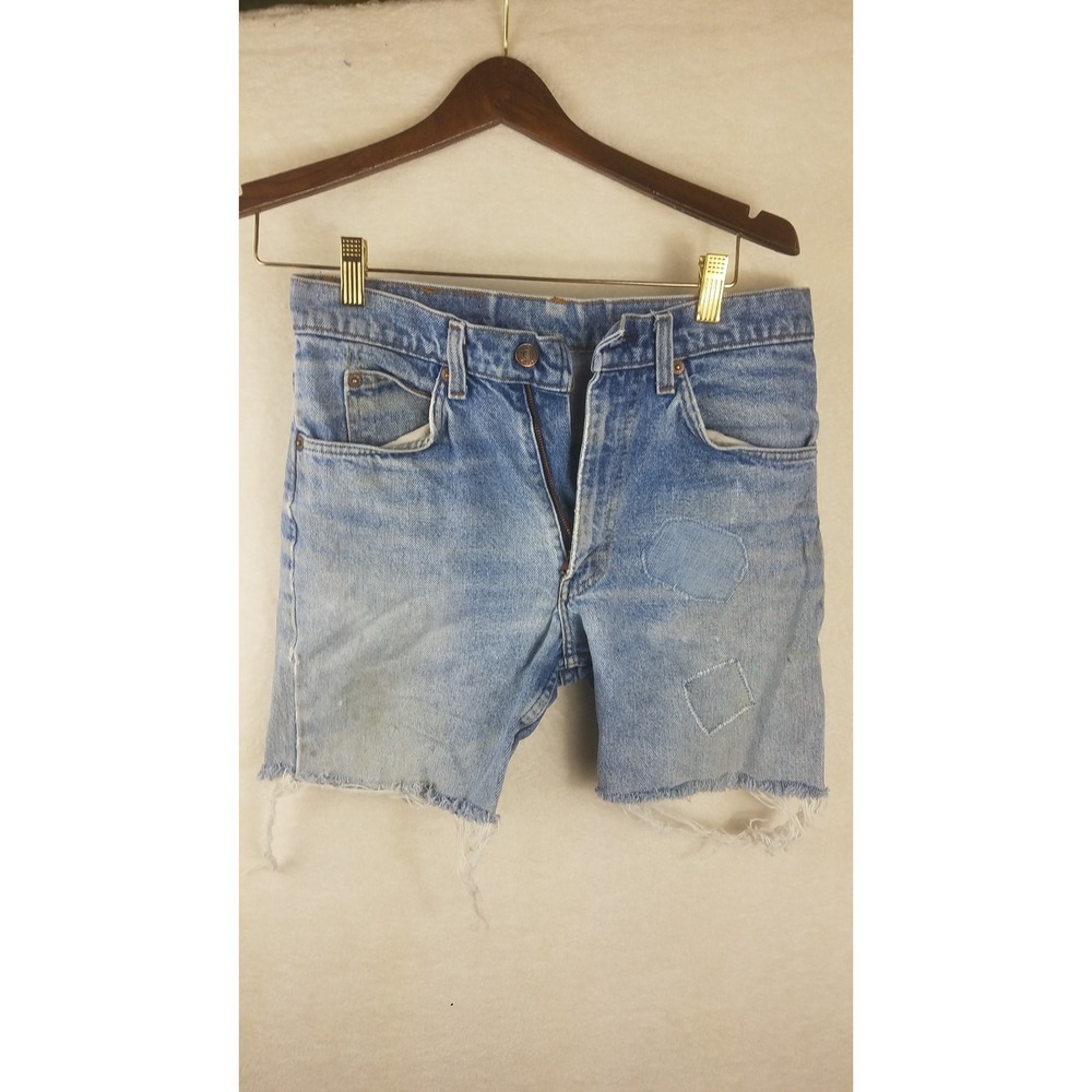 Vintage Levi's Orange Tab Cut Off Denim Shorts Distressed Blue 29 High Rise